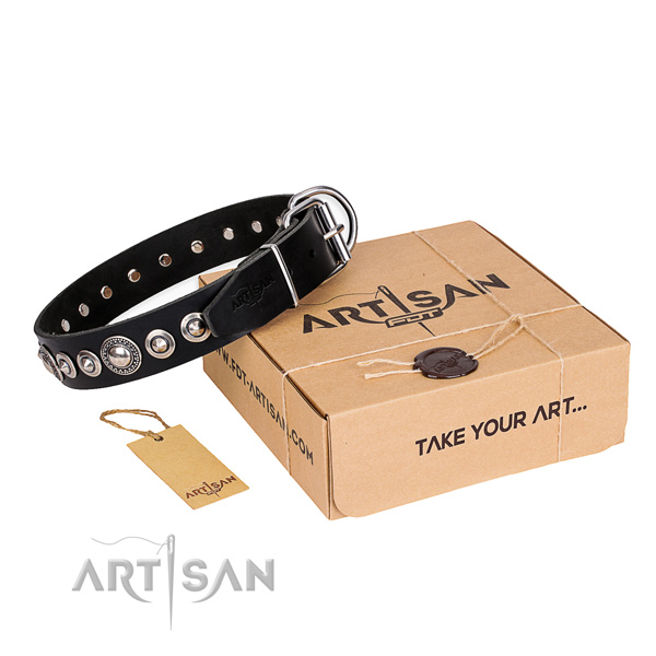 Best quality full grain genuine leather dog collar