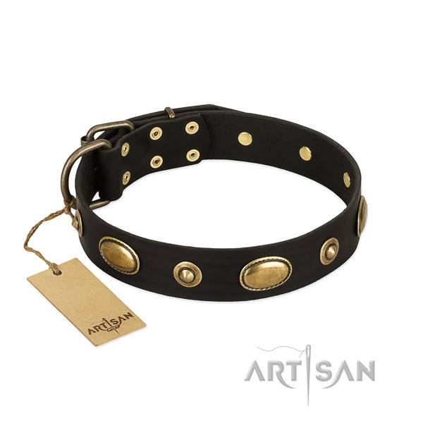 Handmade full grain genuine leather collar for your canine