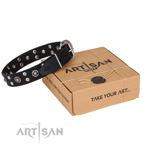 Comfortable wearing dog collar with Unusual corrosion proof decorations