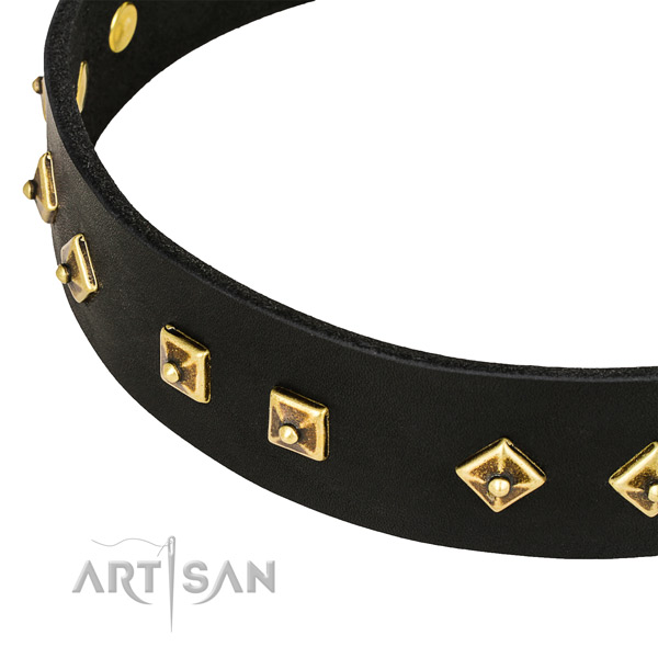 Easy wearing full grain leather collar for your stylish doggie