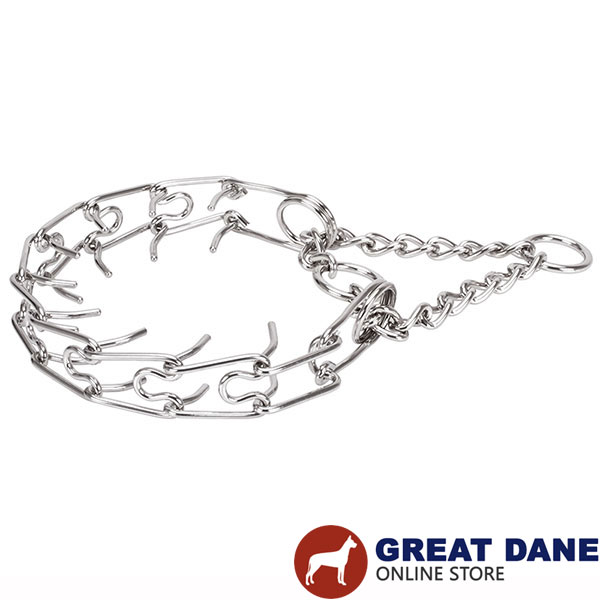 Durable stainless steel dog prong collar for large canines