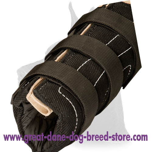  Hidden bite sleeve with velcro straps