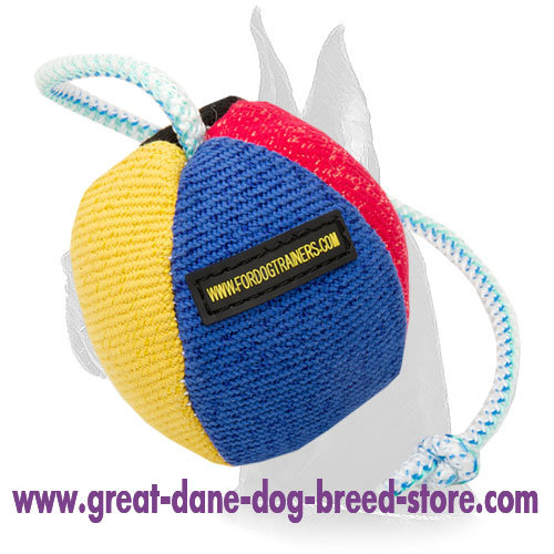 French Linen Training Dog Ball for Great Dane - 4.3 inch (11 cm)