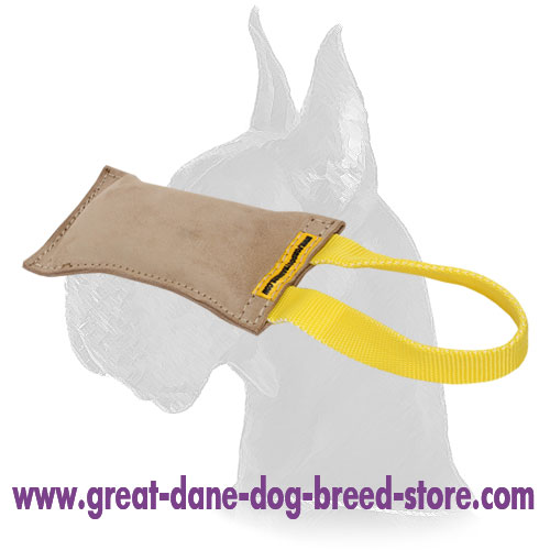 Leather Obedience Bite Tug for Great Dane