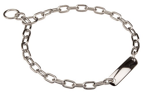 Chrome Plated Fur Saver with Name Plate for Great Dane