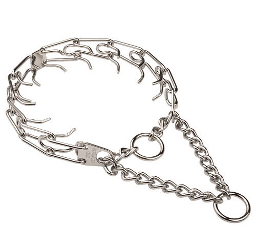 Dog pinch prong collar Chrome Plated for Great Dane - 1/8 inch (3.25mm)