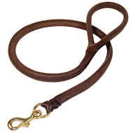 Natural Rolled Leather Dog Leash 3/4 inch for Great Dane