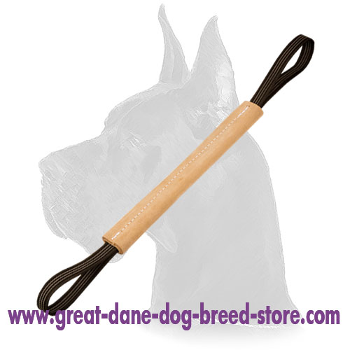 Hard Dog Leather Bite Tug for Great Dane puppies