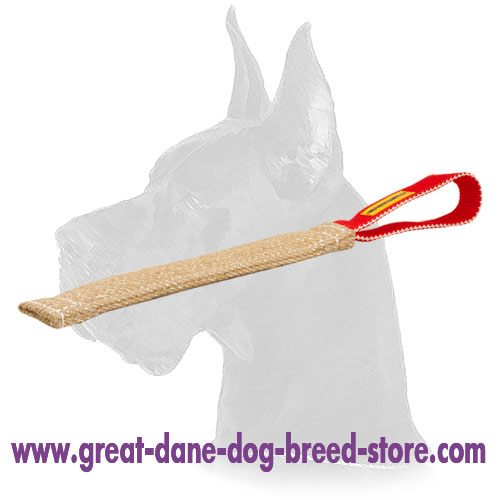 Pocket Toy made of Jute with Handle for Great Dane puppy training