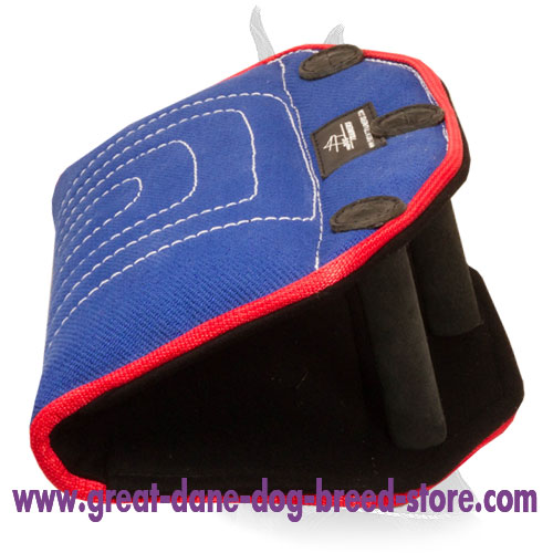 French Linen Bite Builder with Three Handles for Training Puppies and Young Dogs