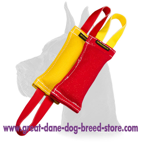 Set Of Two French Linen Great Dane Bite Tugs For Bite Skills Improvement