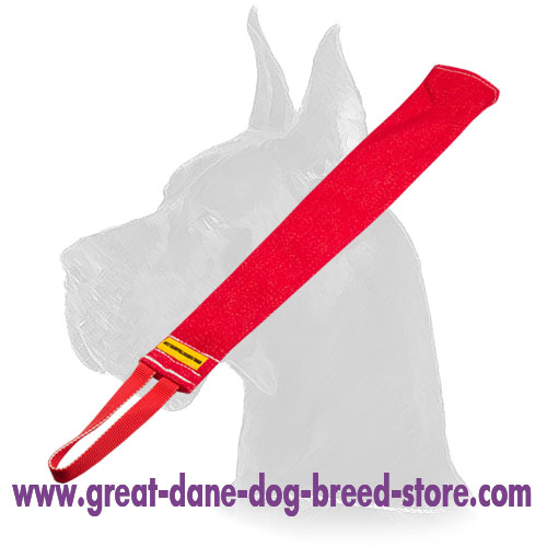 French Linen Bite Rag with Handle for Great Dane