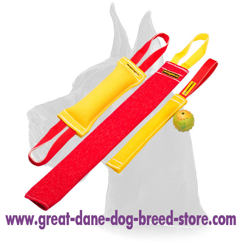 Universal Training Set of French Linen Bite Tugs for Great Dane Puppies