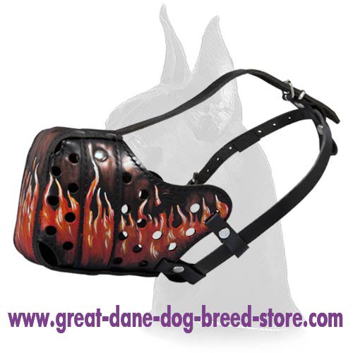 Handmade Leather Muzzle for Great Dane