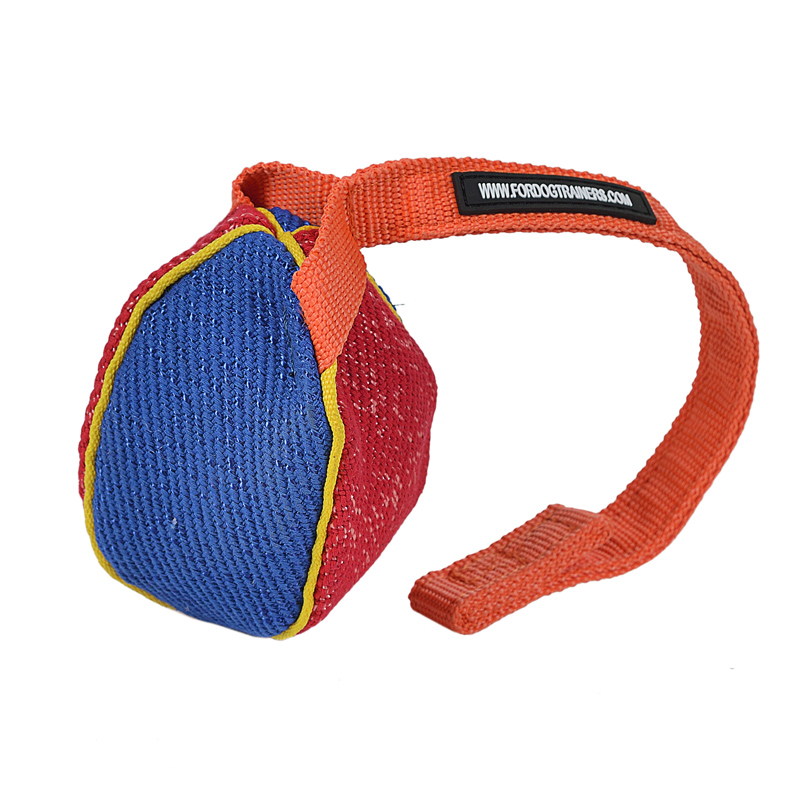 "Funny Play" French Linen Bite Tug for Puppies and Small Great Dane - 3 x 4 inch (8 x 10 cm) - Click Image to Close