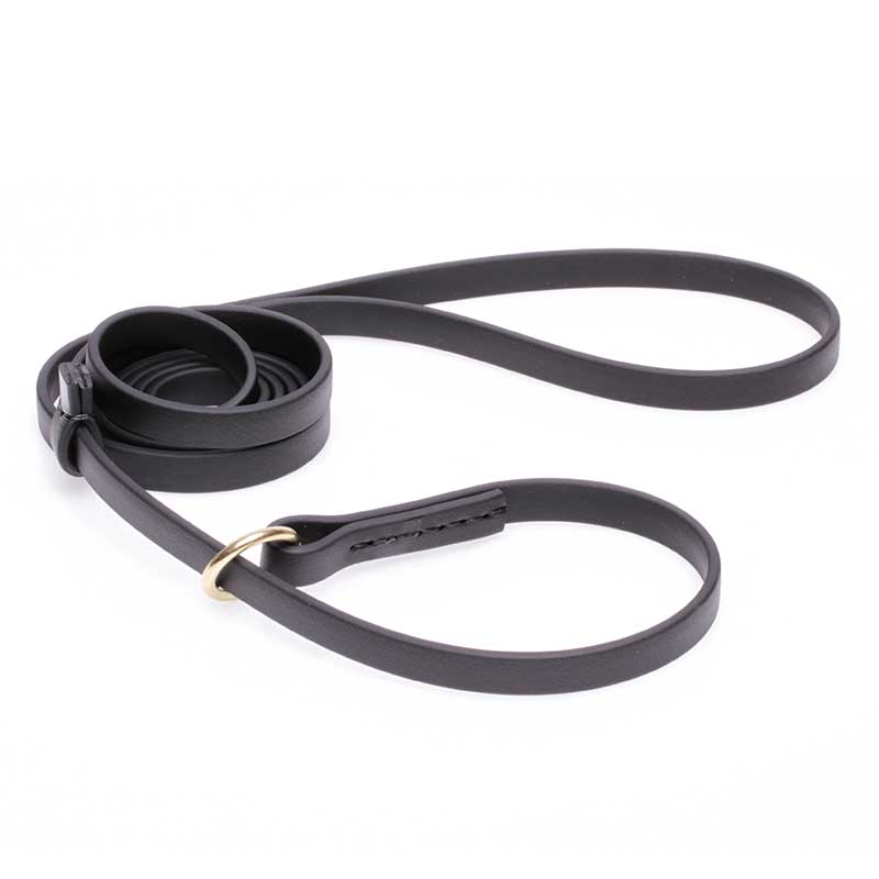 Black Biothane Great Dane Leash and Collar Combo