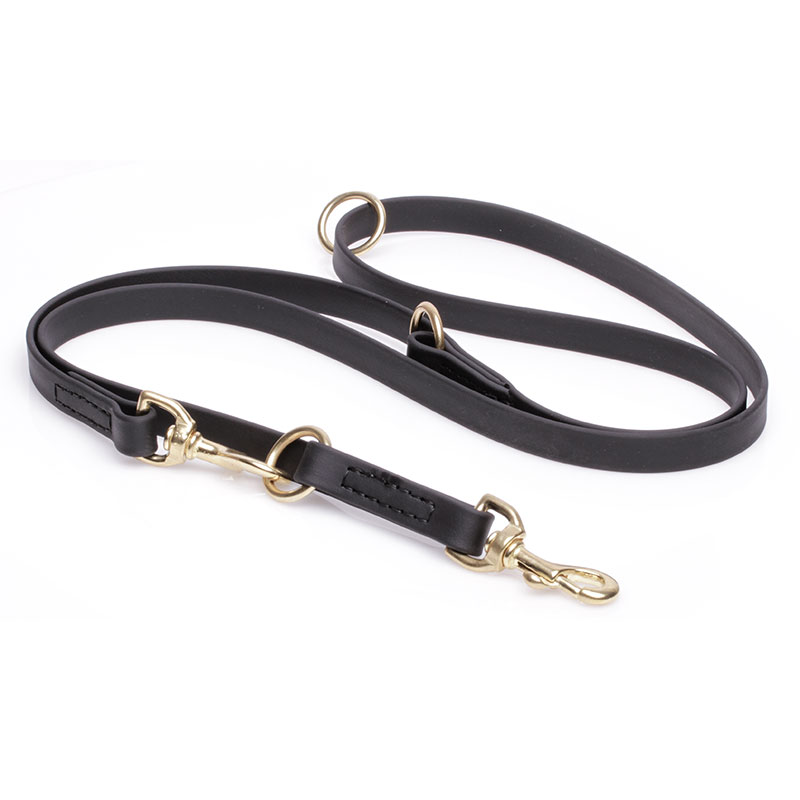 Multipurpose Black Biothane Great Dane Leash for over 7 Different Activities
