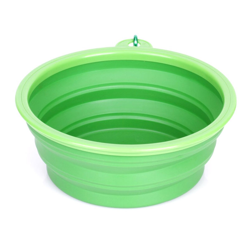 Spring-Hooked Foldable Dog Bowl - Click Image to Close