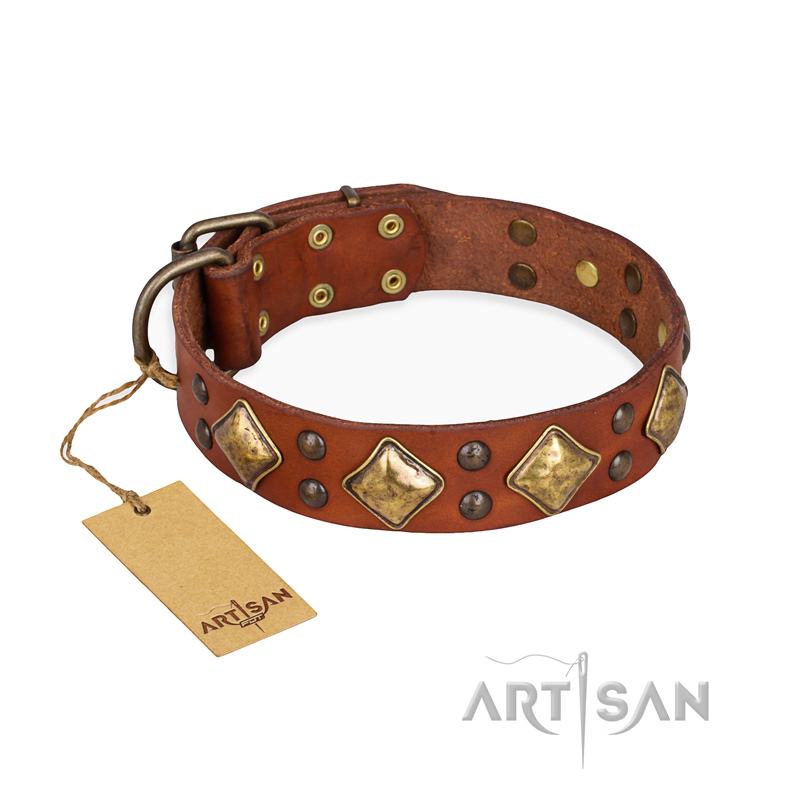 "Flight of Fancy" FDT Artisan Adorned Leather Great Dane Collar