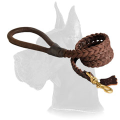 Leather Great Dane Leash with brass hardware