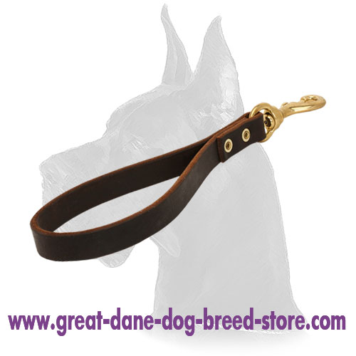 Leather Great Dane Pull Tab with rustproof snap hook Leather Great Dane Pull Tab with brass snap hook