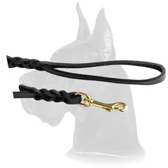 Leather Great Dane Leash with brass hardware